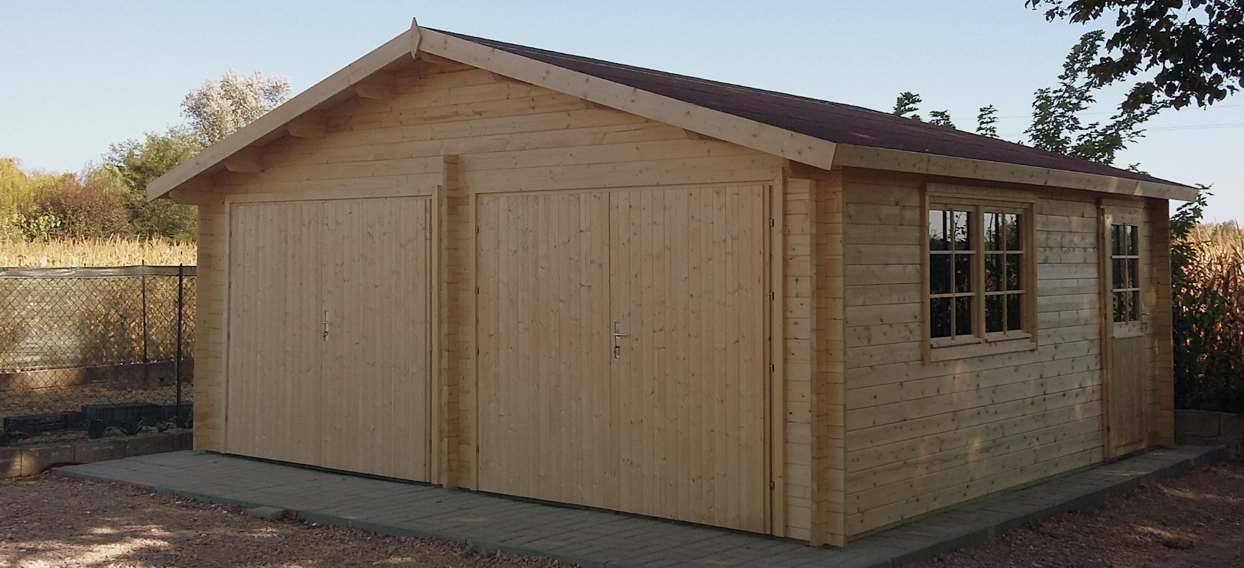garage doppio in legno, box auto legno doppio, garage doppio prefabbricato, garage blockhouse
