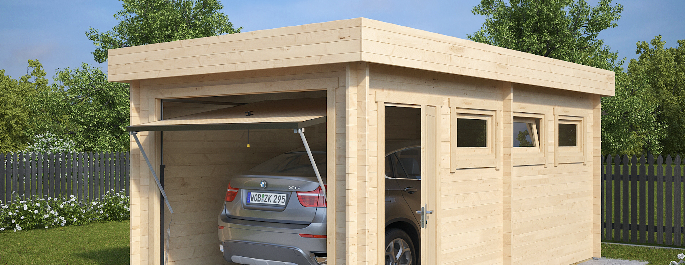 garage in legno, box auto legno, garage prefabbricato, garage blockhouse