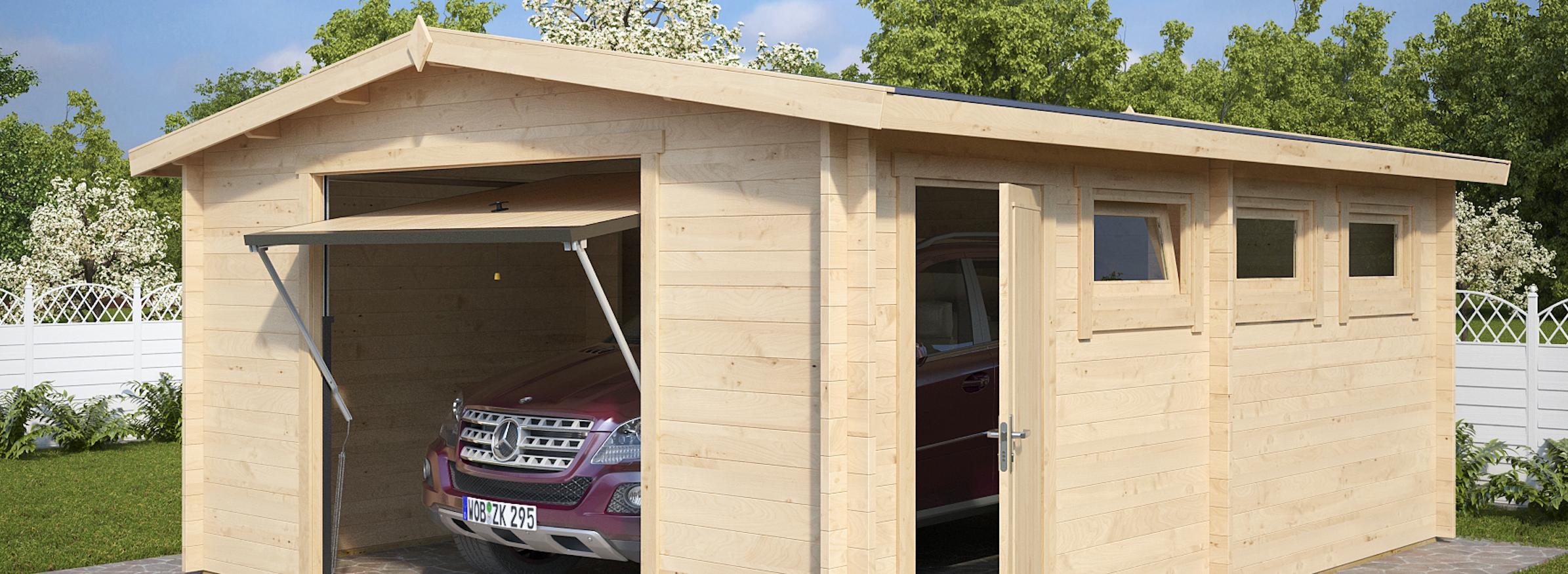 garage in legno, box auto legno, garage prefabbricato, garage blockhouse