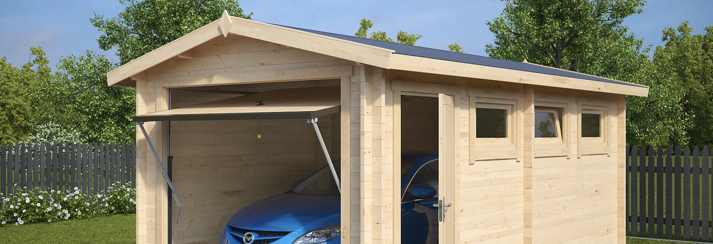 garage in legno, box auto legno, garage prefabbricato, garage blockhouse