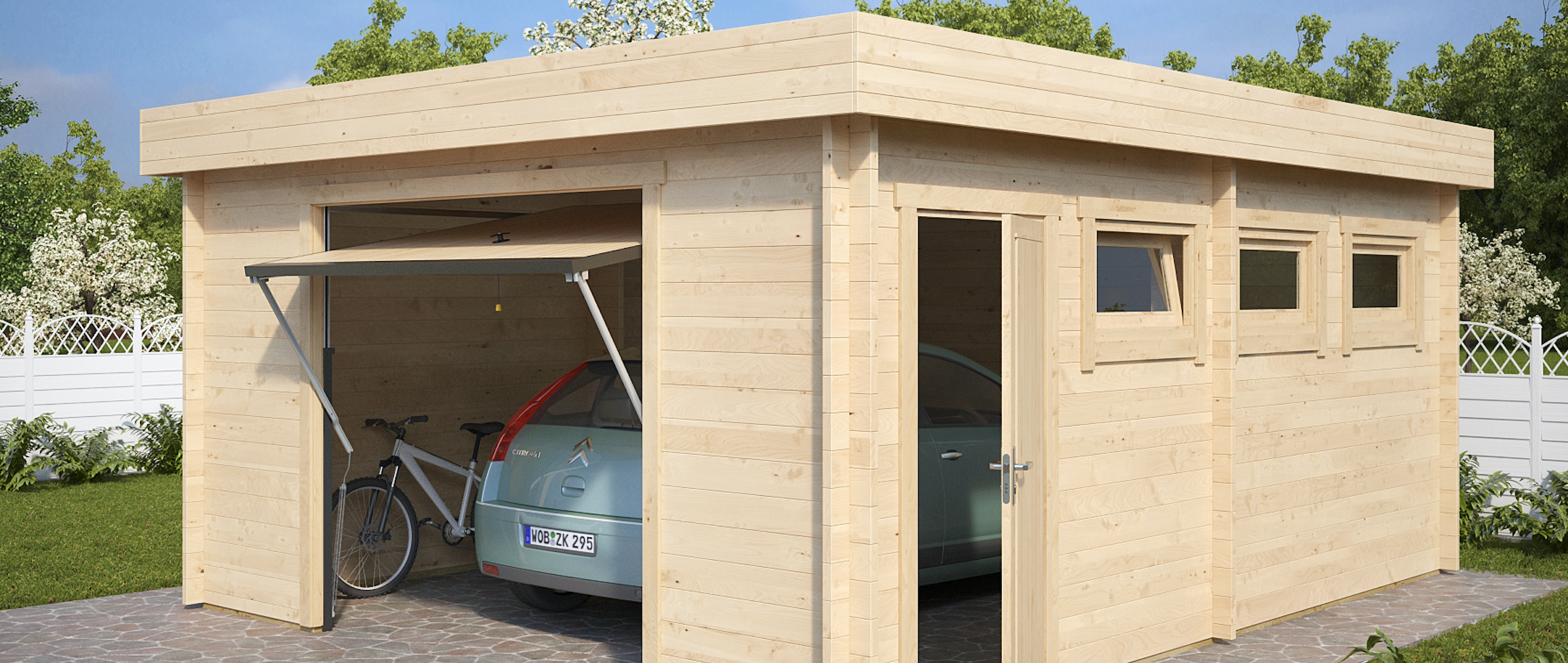 garage in legno, box auto legno, garage prefabbricato, garage blockhouse