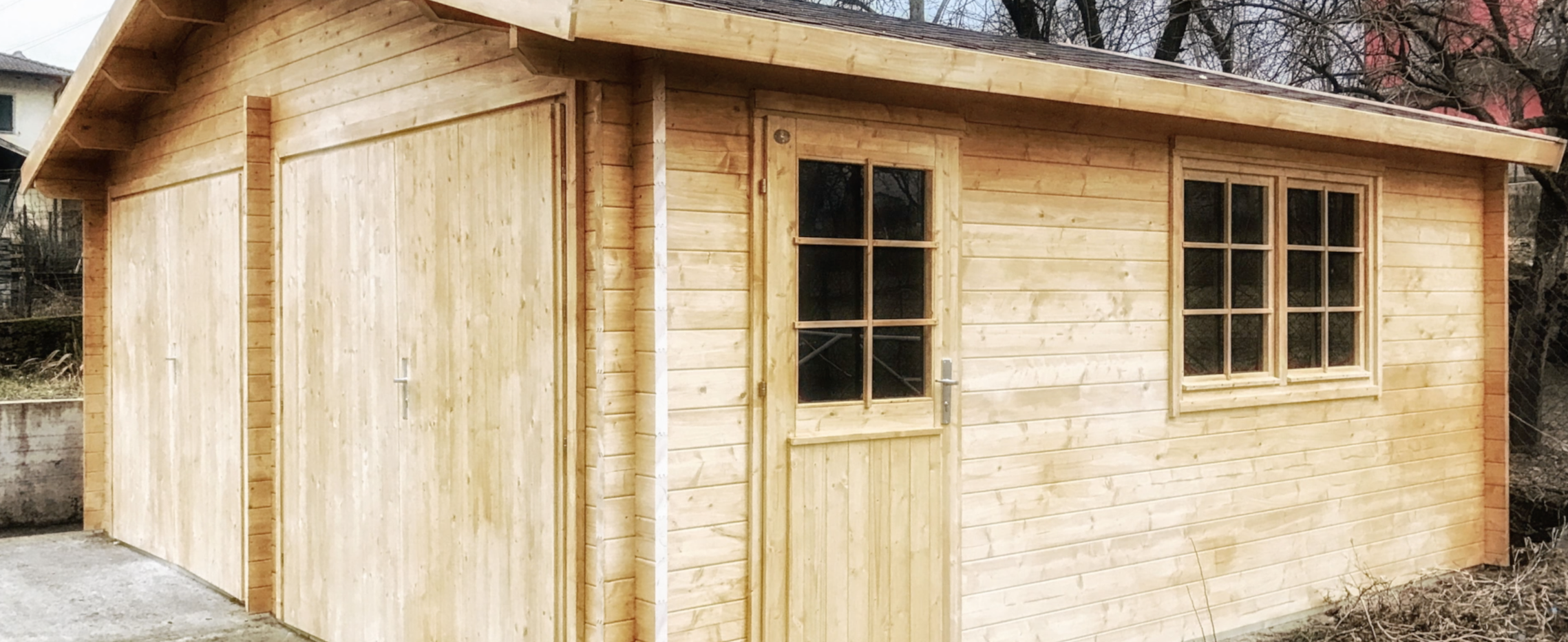 garage in legno, box auto legno, garage prefabbricato, garage blockhouse