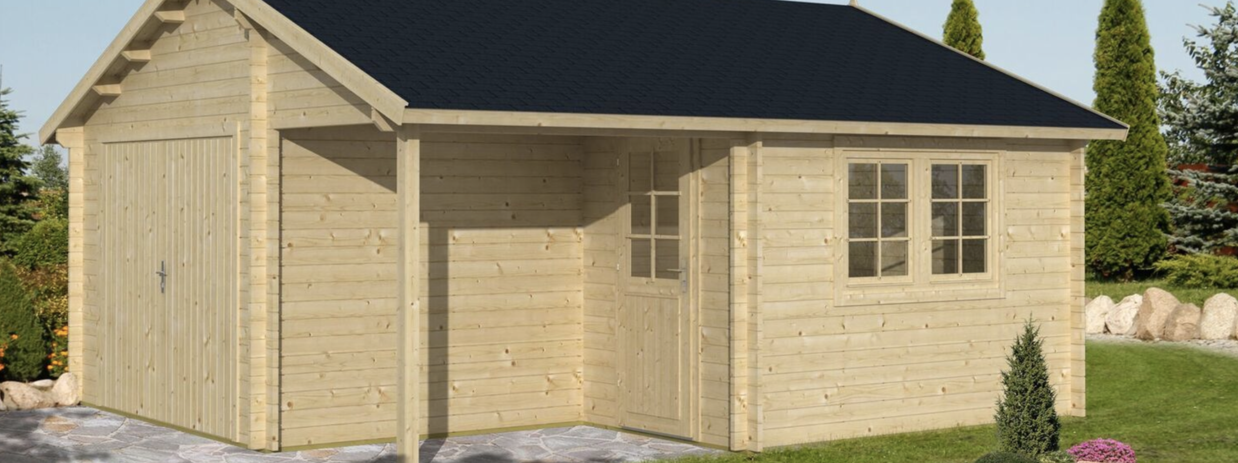 garage in legno, box auto legno, garage prefabbricato, garage blockhouse