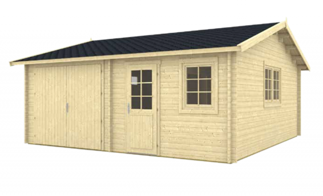garage doppio in legno, box auto legno, garage prefabbricato, garage blockhouse
