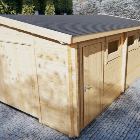 garage in legno, box auto legno, garage prefabbricato, garage blockhouse