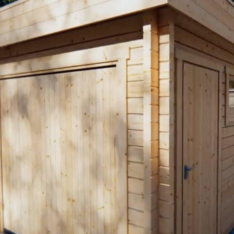 garage in legno, box auto legno, garage prefabbricato, garage blockhouse