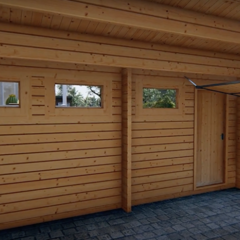 garage in legno, box auto legno, garage prefabbricato, garage blockhouse