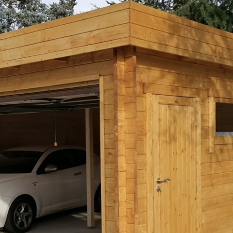 garage in legno, box auto legno, garage prefabbricato, garage blockhouse