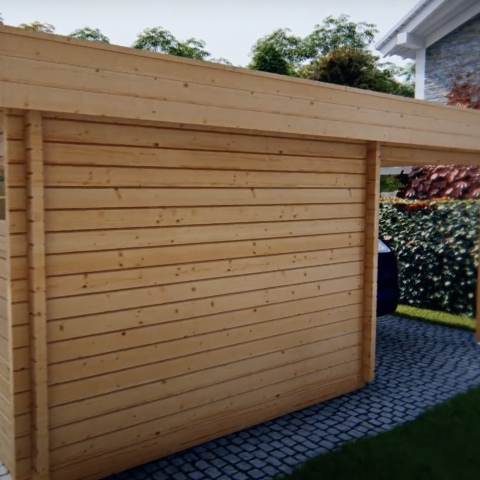 garage doppio in legno, box auto legno, garage prefabbricato, garage blockhouse