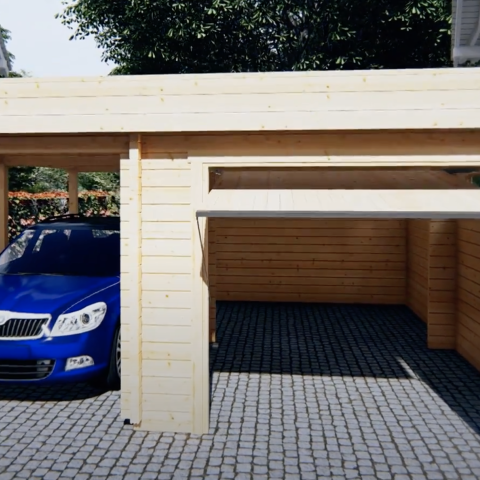 garage doppio in legno, box auto legno, garage prefabbricato, garage blockhouse