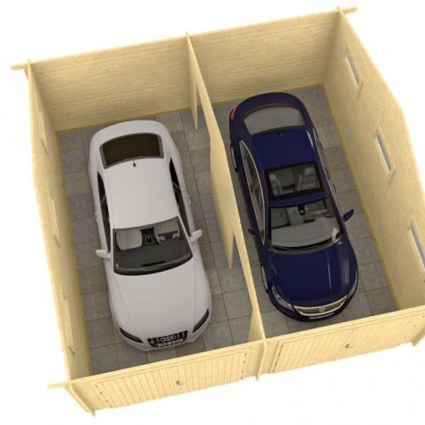 garage doppio in legno, box auto legno, garage prefabbricato, garage blockhouse